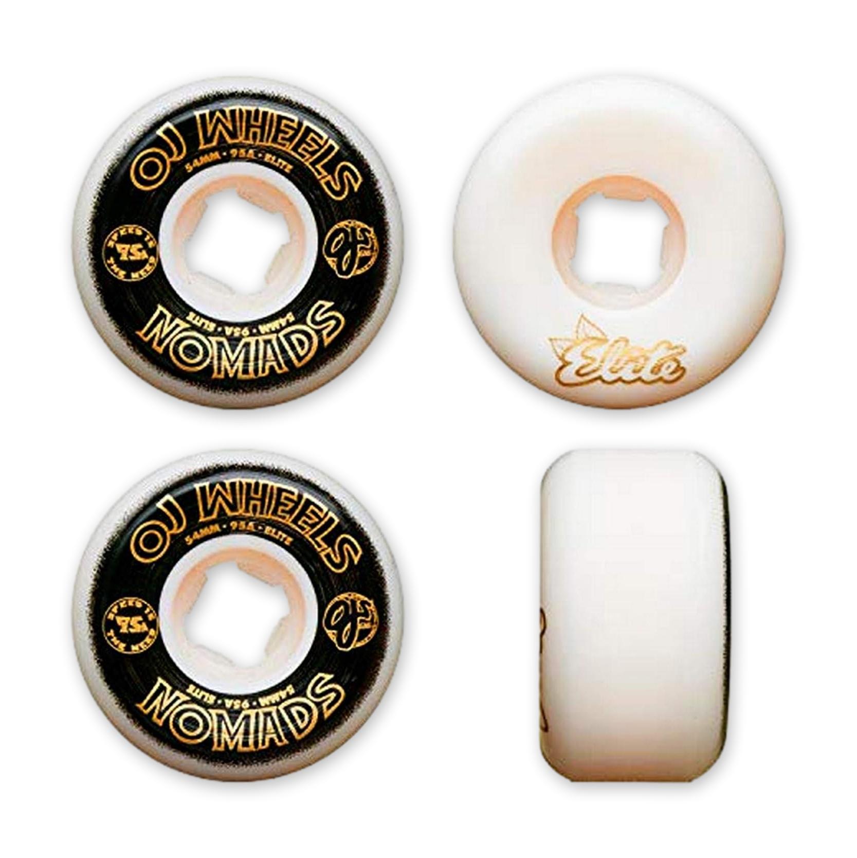OJ 54mm Elite White Nomads 95a Skateboard Wheels