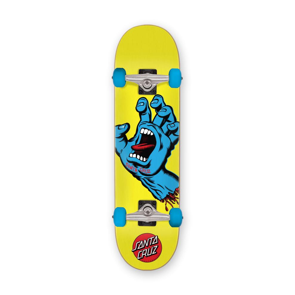 Santa Cruz Skateboard Complete, Screaming Hand Yellow, 7.75"