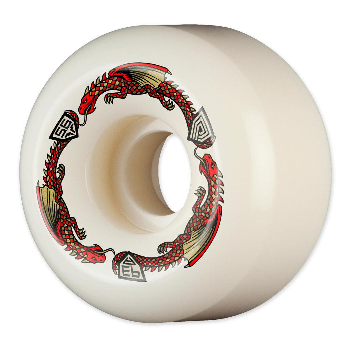 Powell-Peralta Dragon Formula Wheels, White/Red, 56mm/93a V6