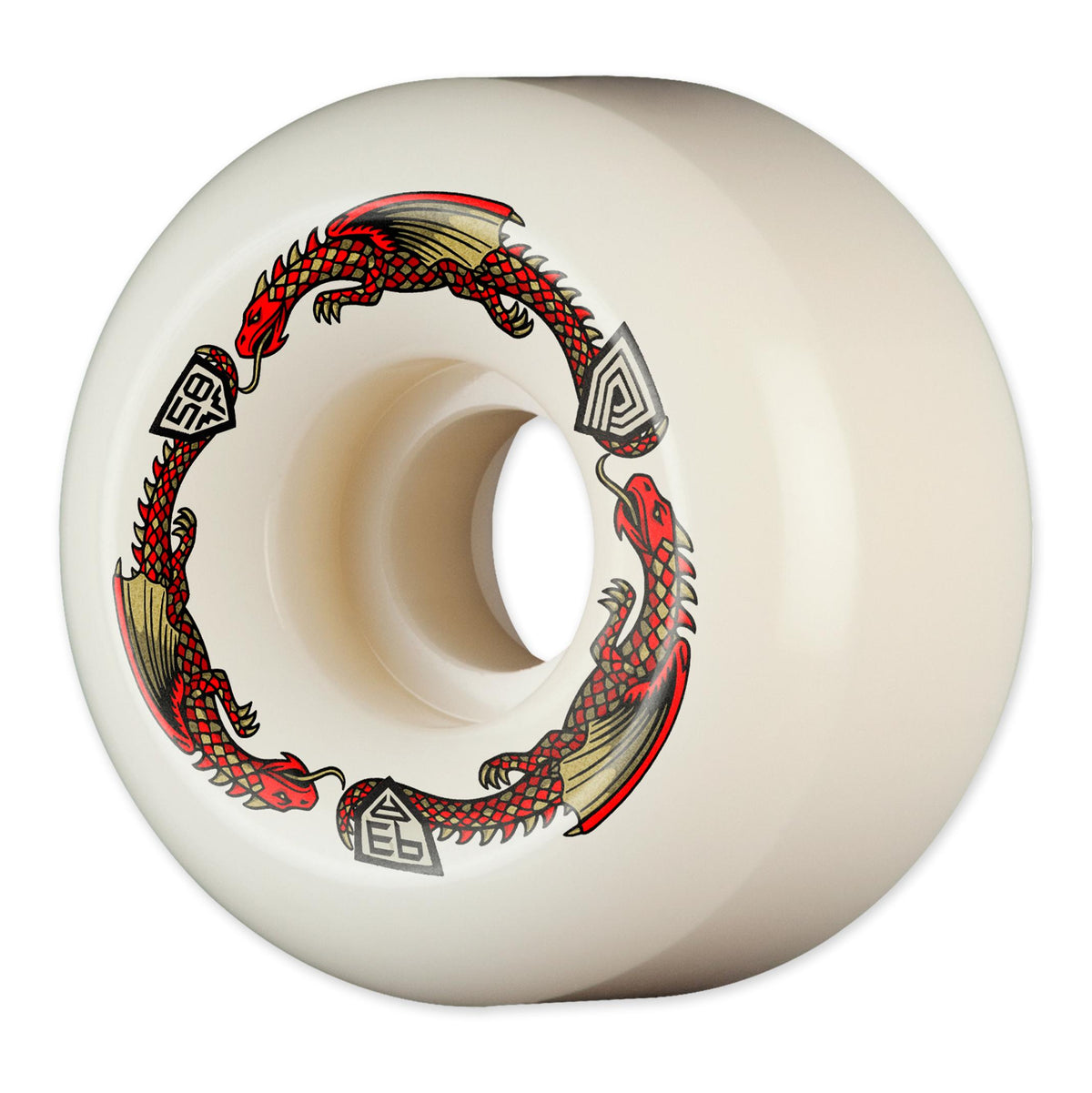 Powell-Peralta Dragon Formula Wheels, White/Red, 58mm/93a RB2