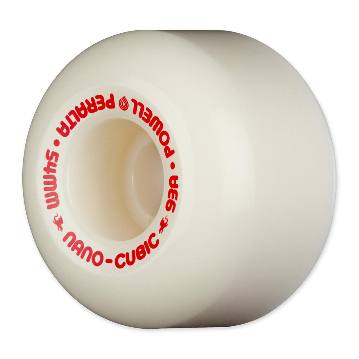Powell-Peralta Dragon Formula Nano Cubic Wheels, White/Red, 54mm x 36.5mm / 93a