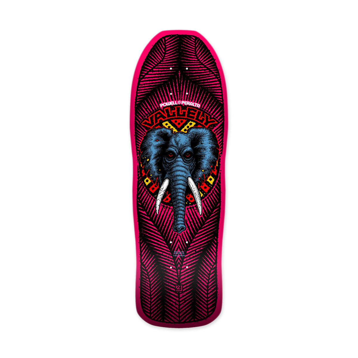 Powell Peralta Mike Vallely Elephant Reissue Skateboard Deck, Pink, 9.85" x 30"