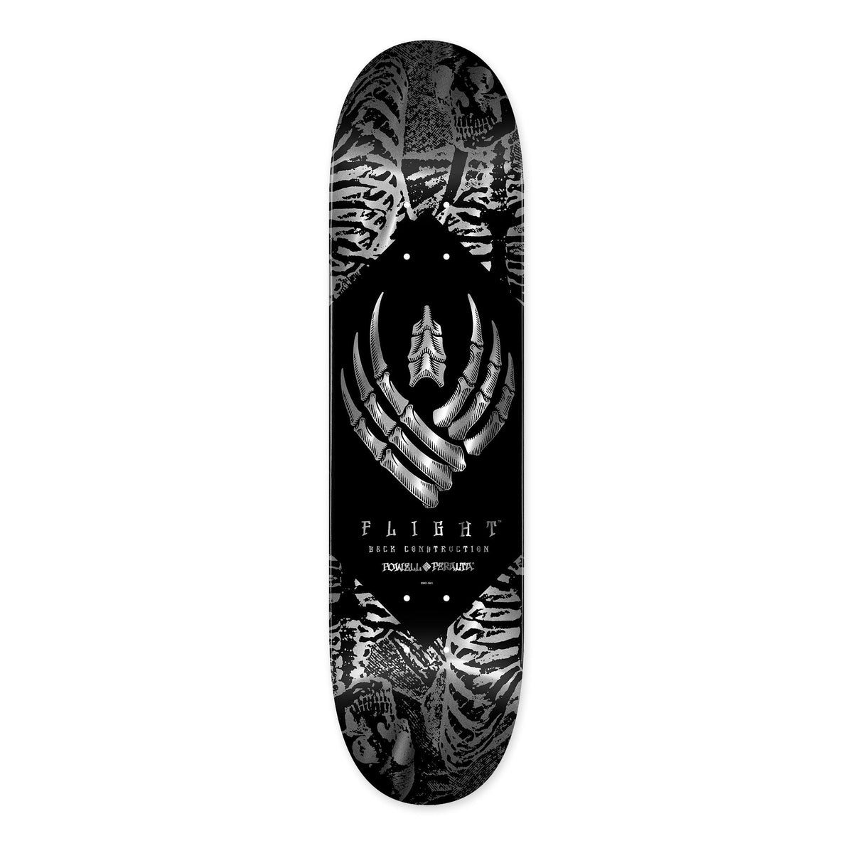 Powell Peralta Skeleton Flight Deck, Silver Foil, 8.25" x 31.95"
