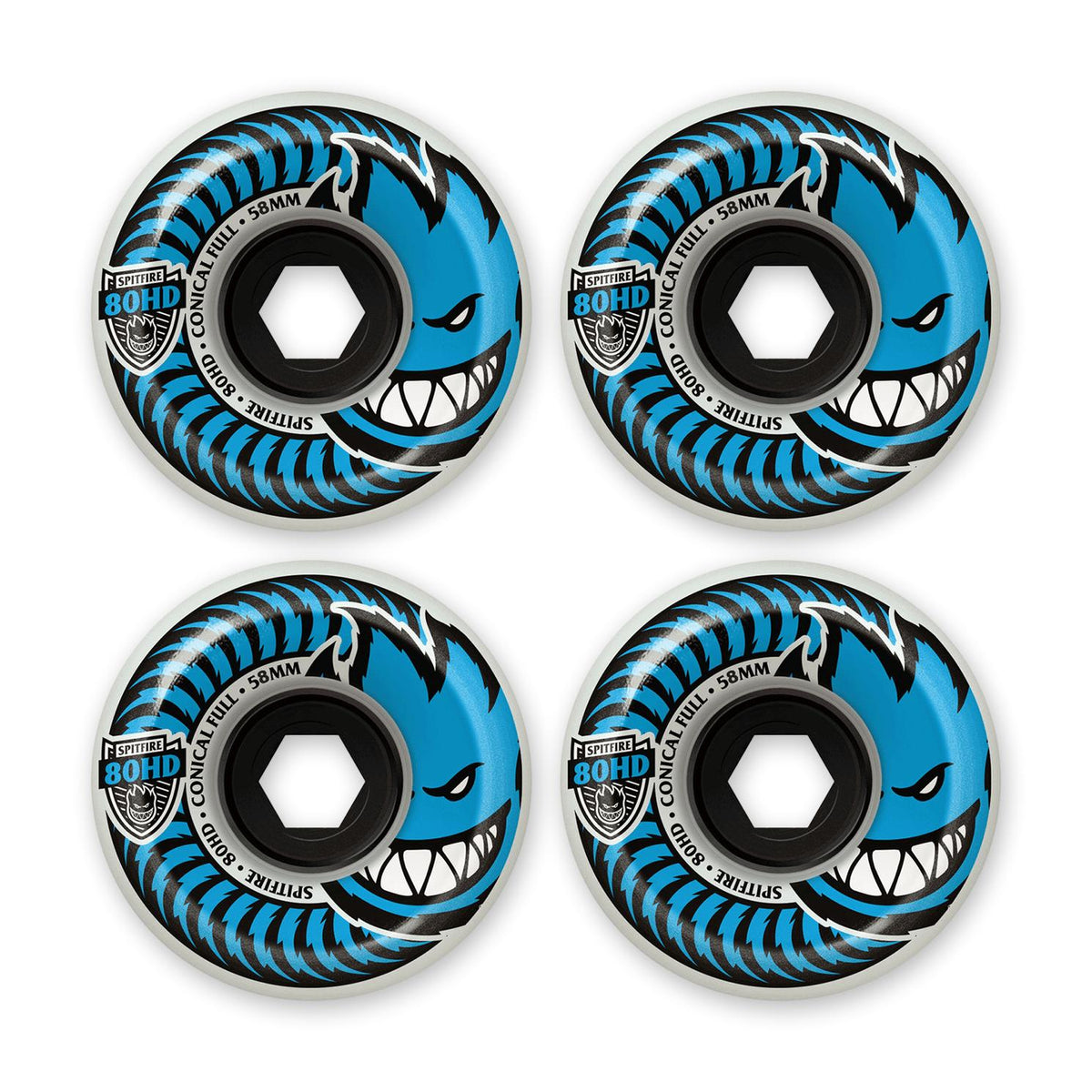 Spitfire Classic 80HD Full Wheels, Blue, 58mm/80a