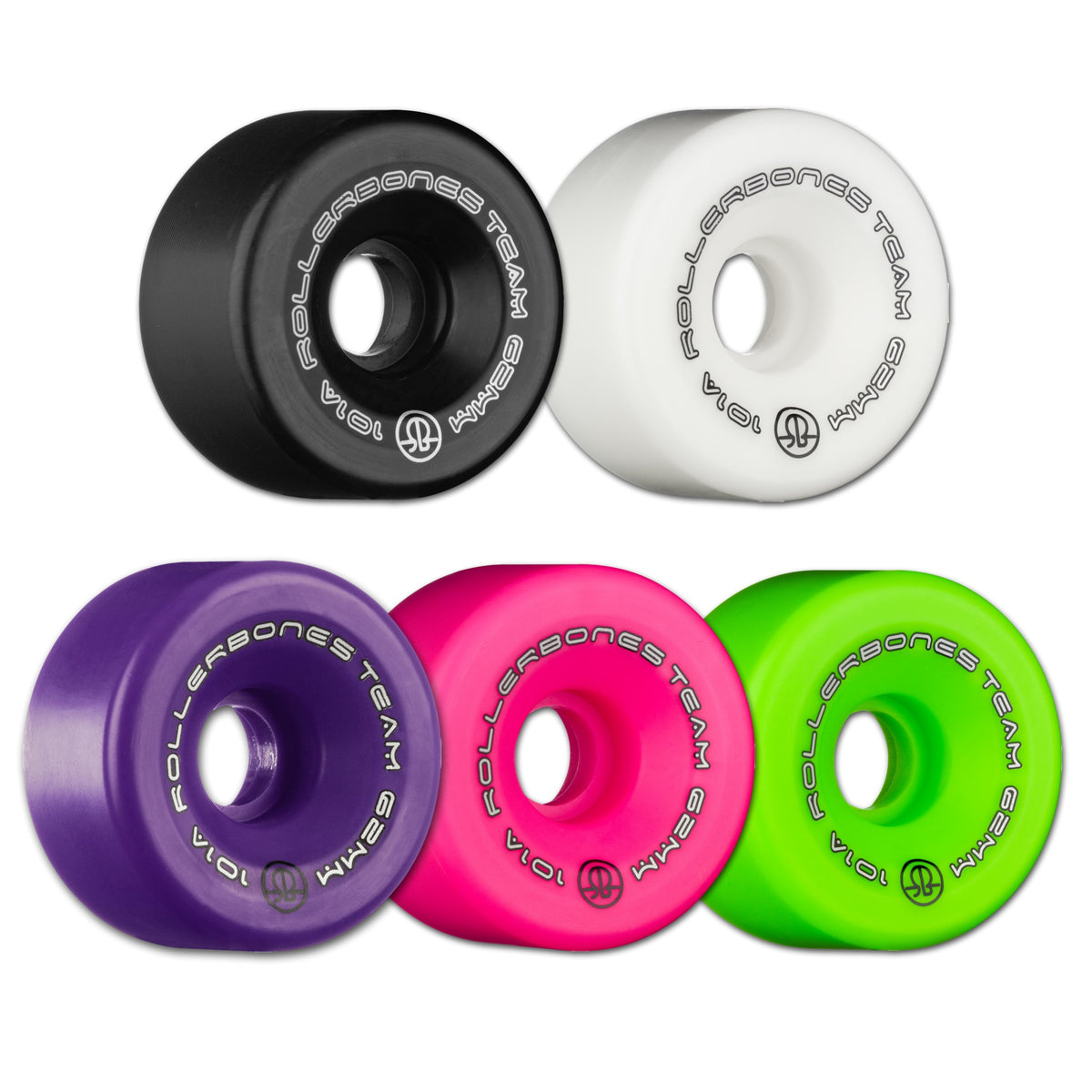 Rollerbones Logo Rollerskate Wheels, All Colors/Duros/Sizes