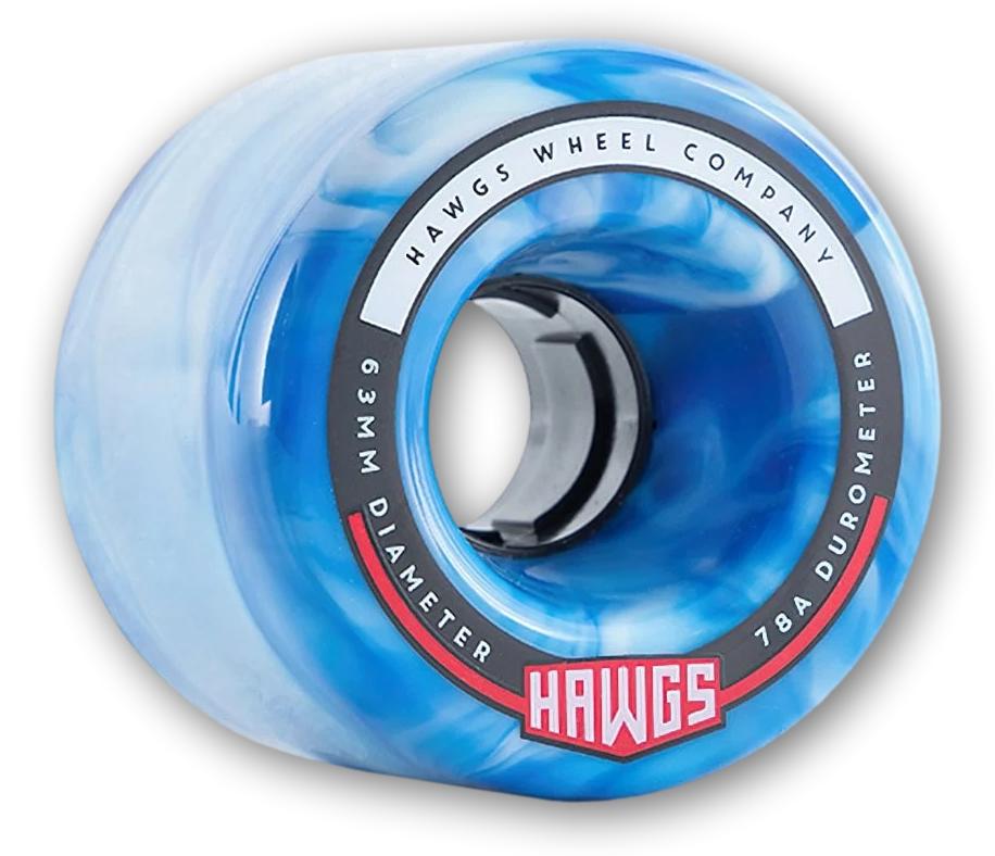 Landyachtz Fatty Hawgs Longboard Wheels, Sky Blue Swirl, 63mm