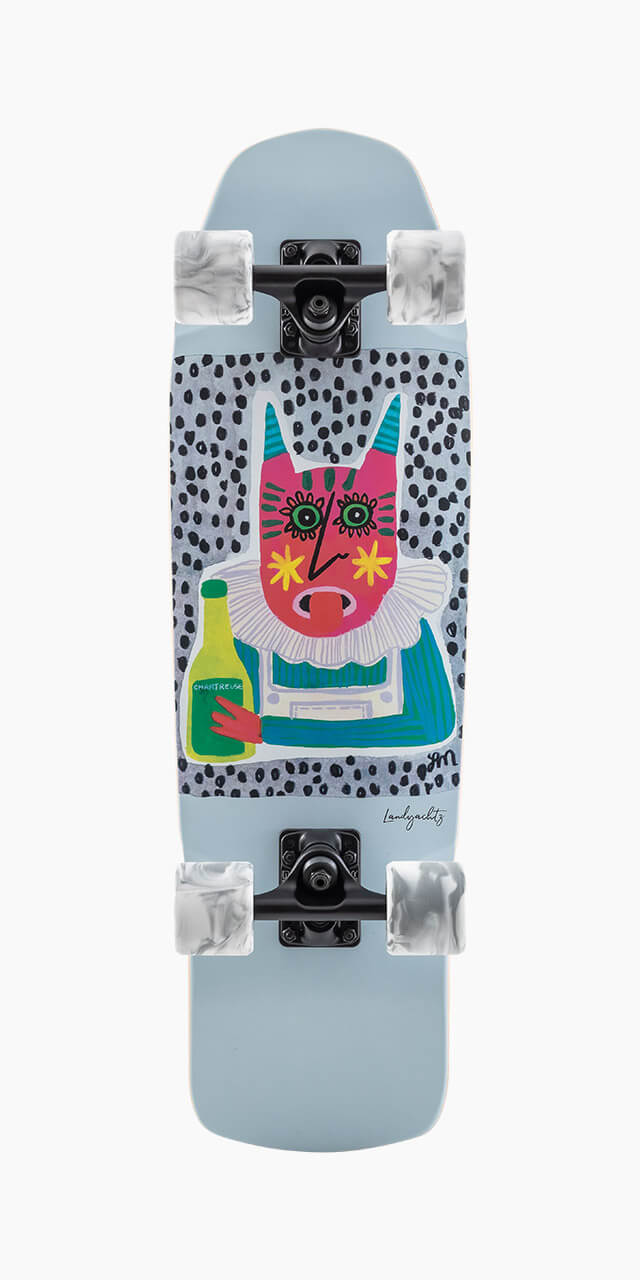 Landyachtz Dinghy Series Skateboard, Shape 9 Chartreuse Complete