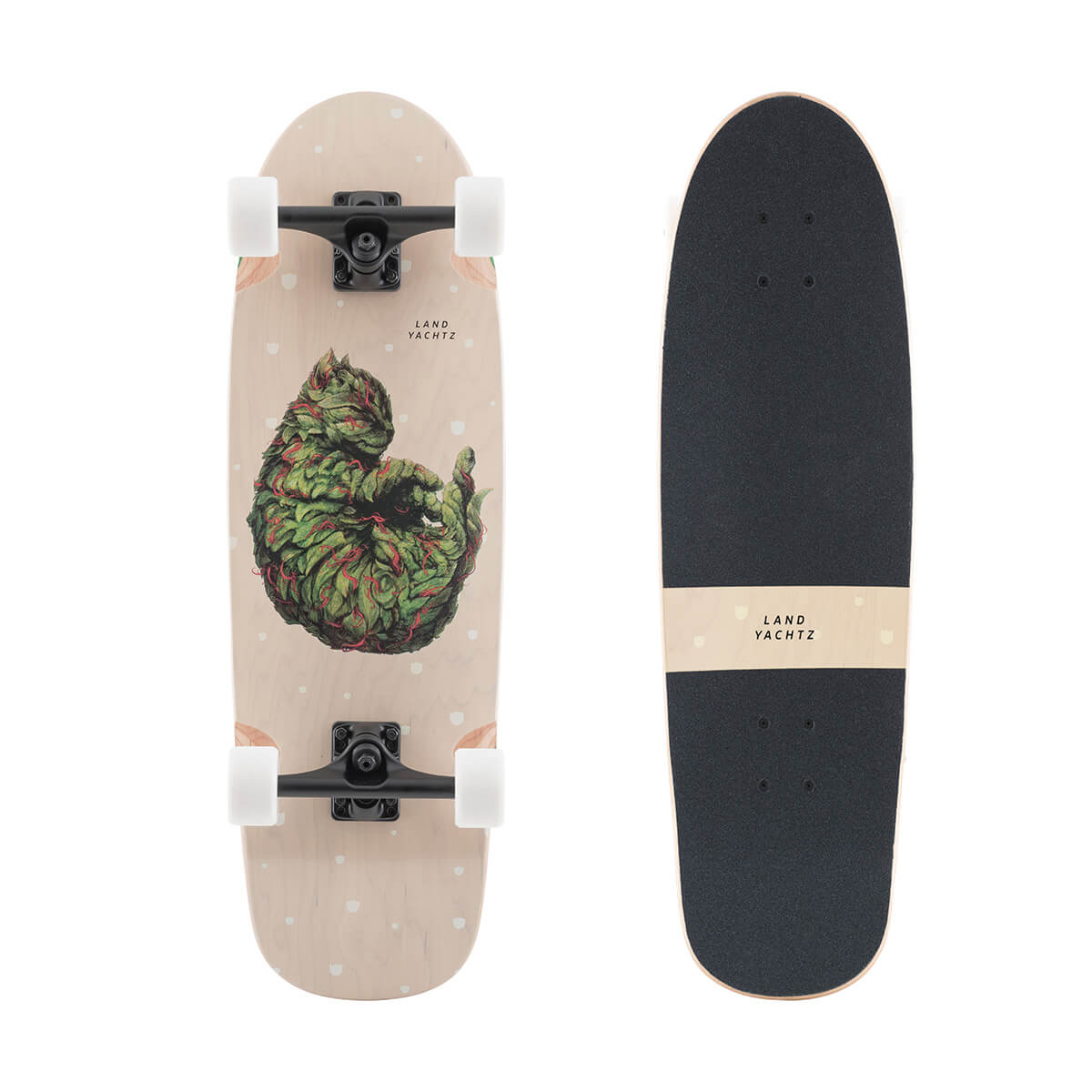 Landyachtz Tugboat Series Longboard Skateboard, Meowijuana Complete