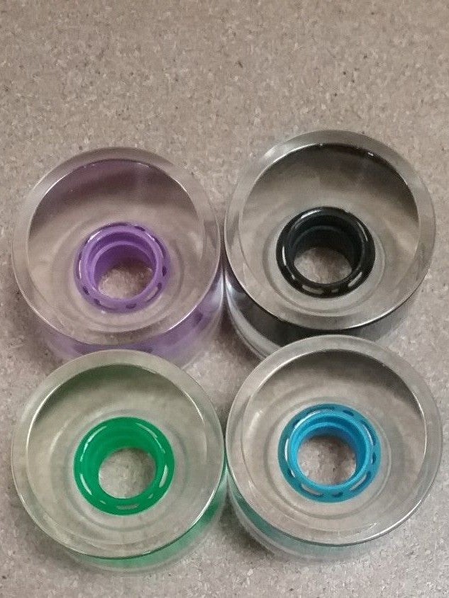 Fireball Clear Multi-Color Core 64mm Longboard Wheels
