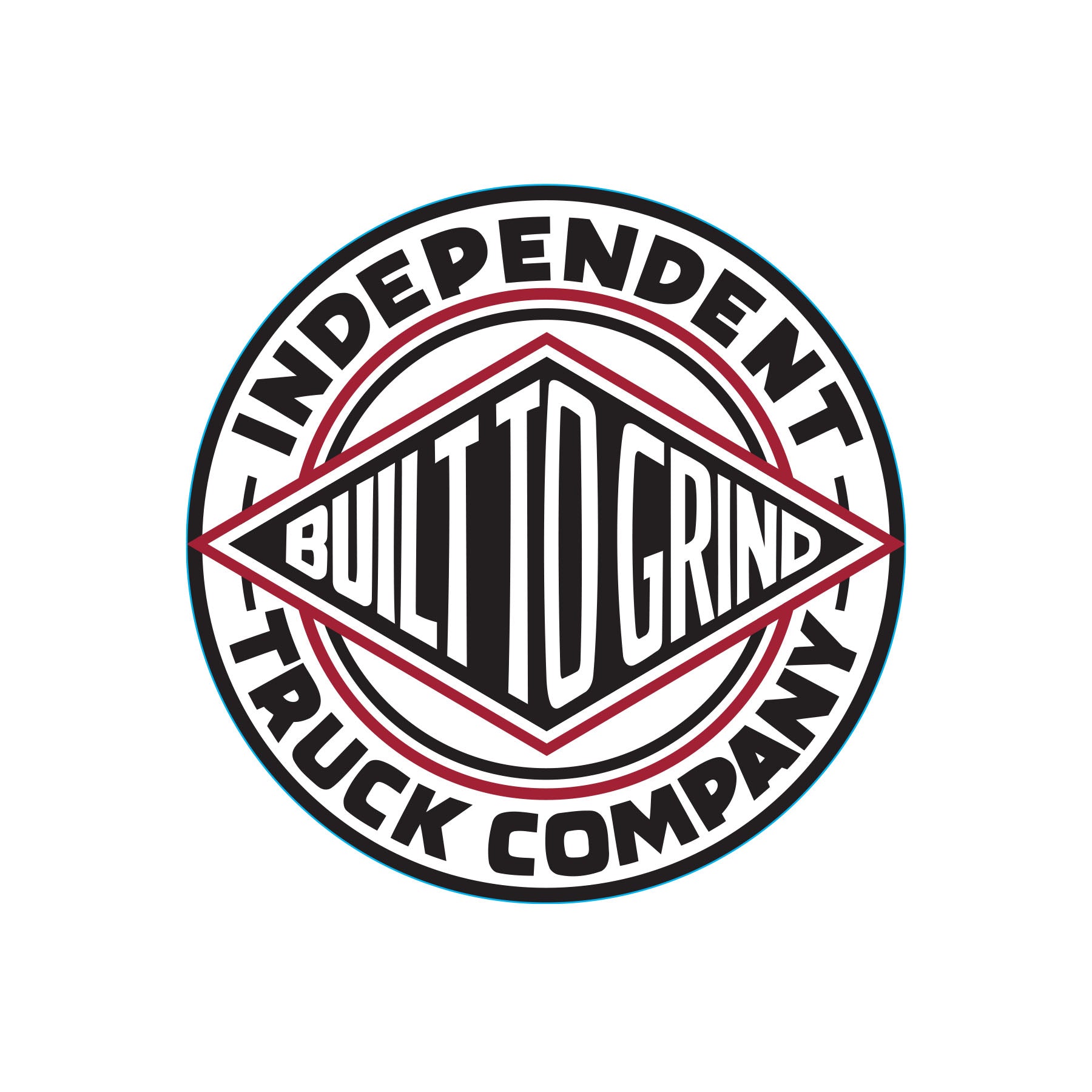 Independent "Built To Grind" Circle Sticker, Two Sizes