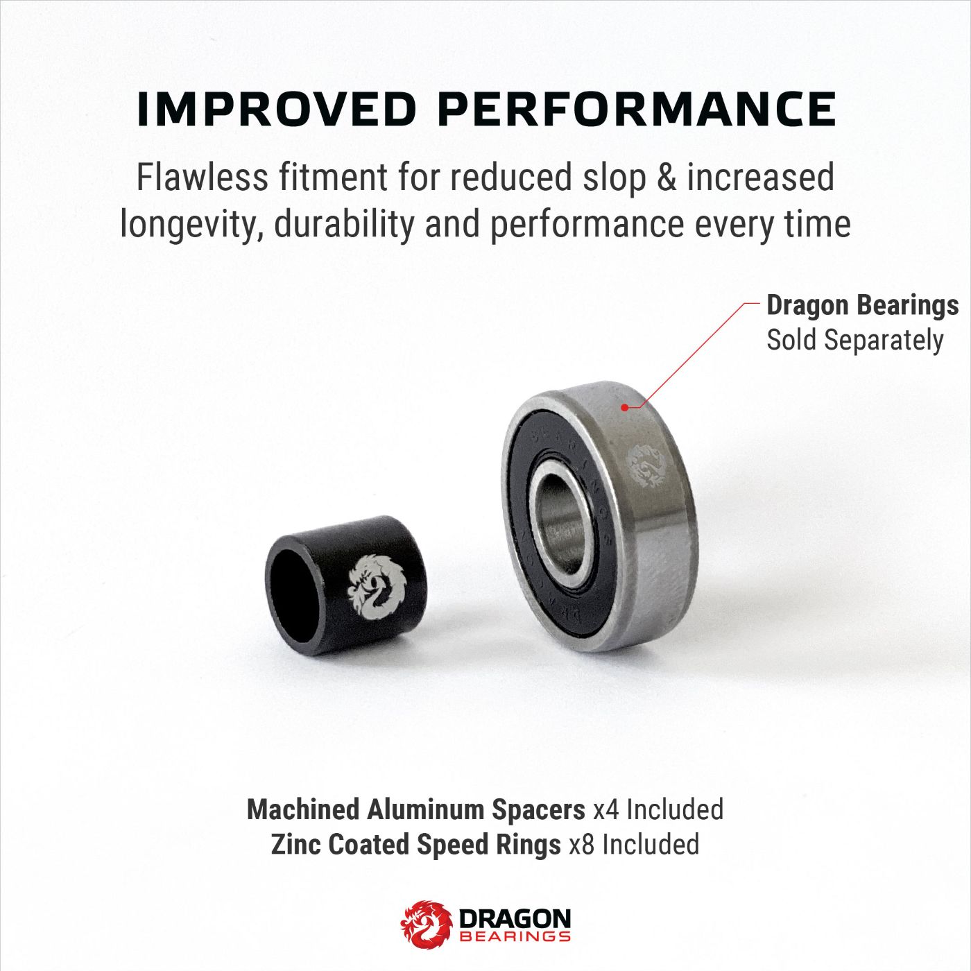 Dragon Bearing Spacers and Speed Rings, Black