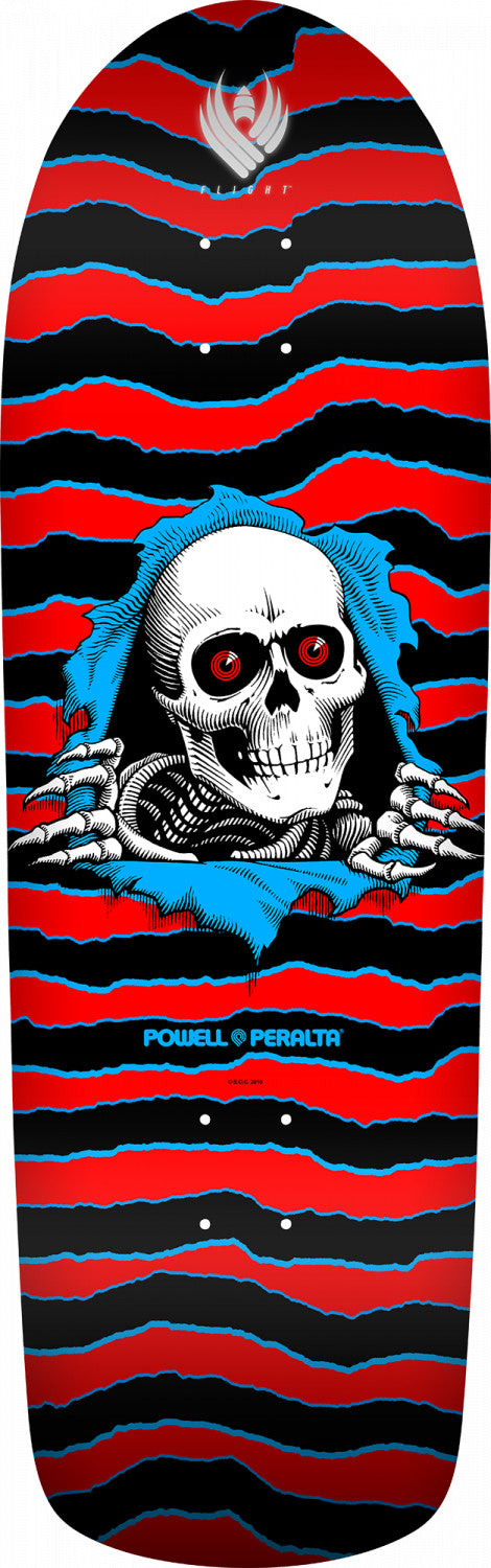 Powell-Peralta Ripper Flight Skateboard Deck, Shape 280, Red/Black/Blue, 9.7"