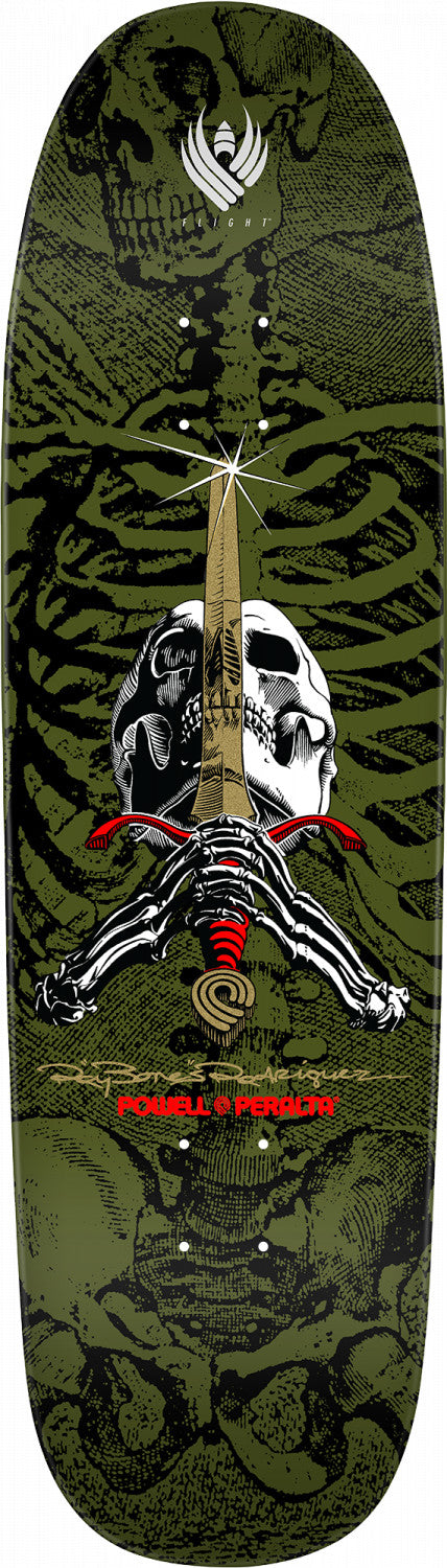 Powell-Peralta Skull And Sword Flight Skateboard Deck, Shape 192, 9.265"