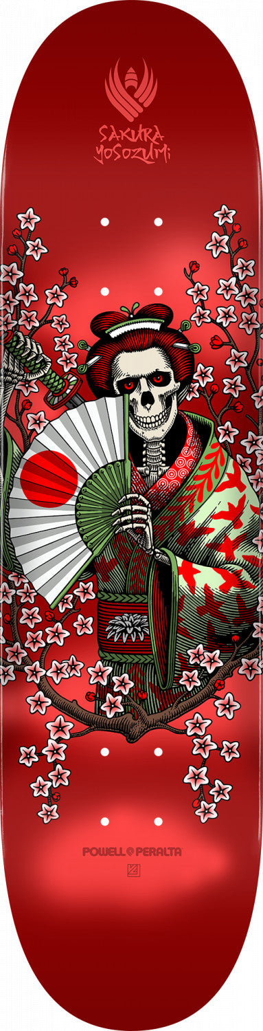 Powell-Peralta Flight Pro Yosozumi Samurai Red Skateboard Deck, Shape 243, 8.25"
