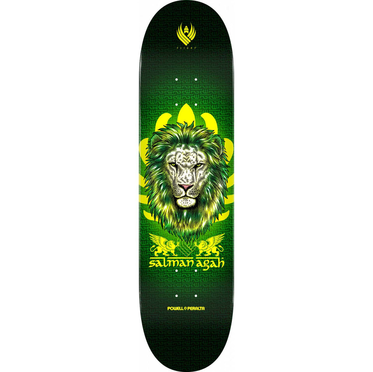Powell-Peralta Salman Pro Flight Agah Lion Skateboard Deck, Shape 249, 8.0"