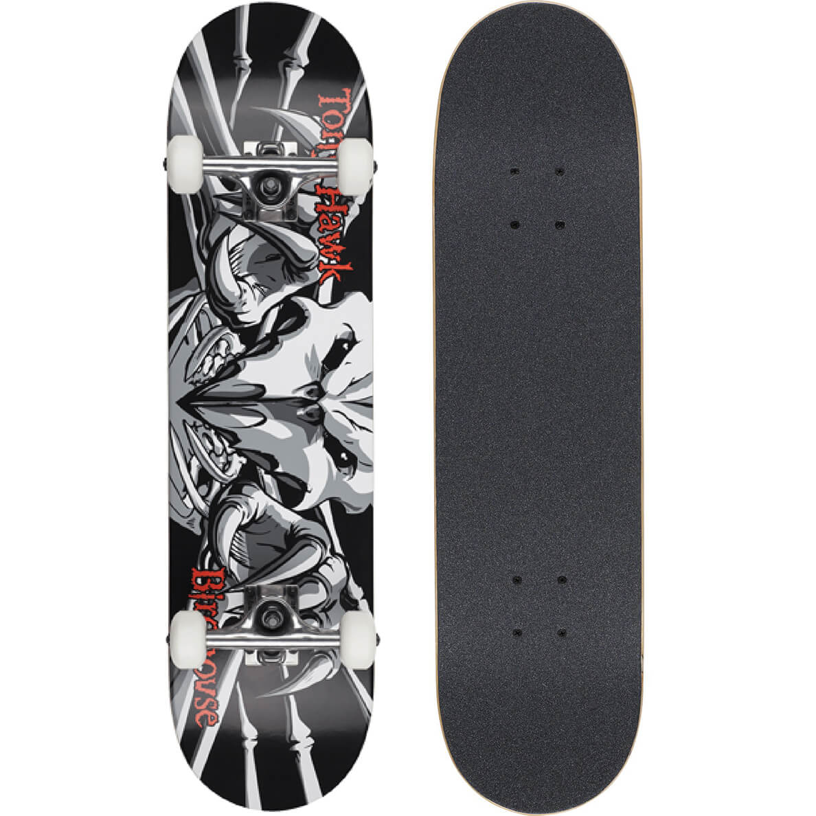 Planche à roulettes vintage Tony Hawk Birdhouse argent + camions Planche à roulettes vintage Tony Hawk Birdhouse argent + camions