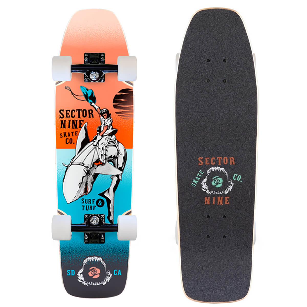 Sector 9 Gaucho 95, Orange Mini Cruiser Complete