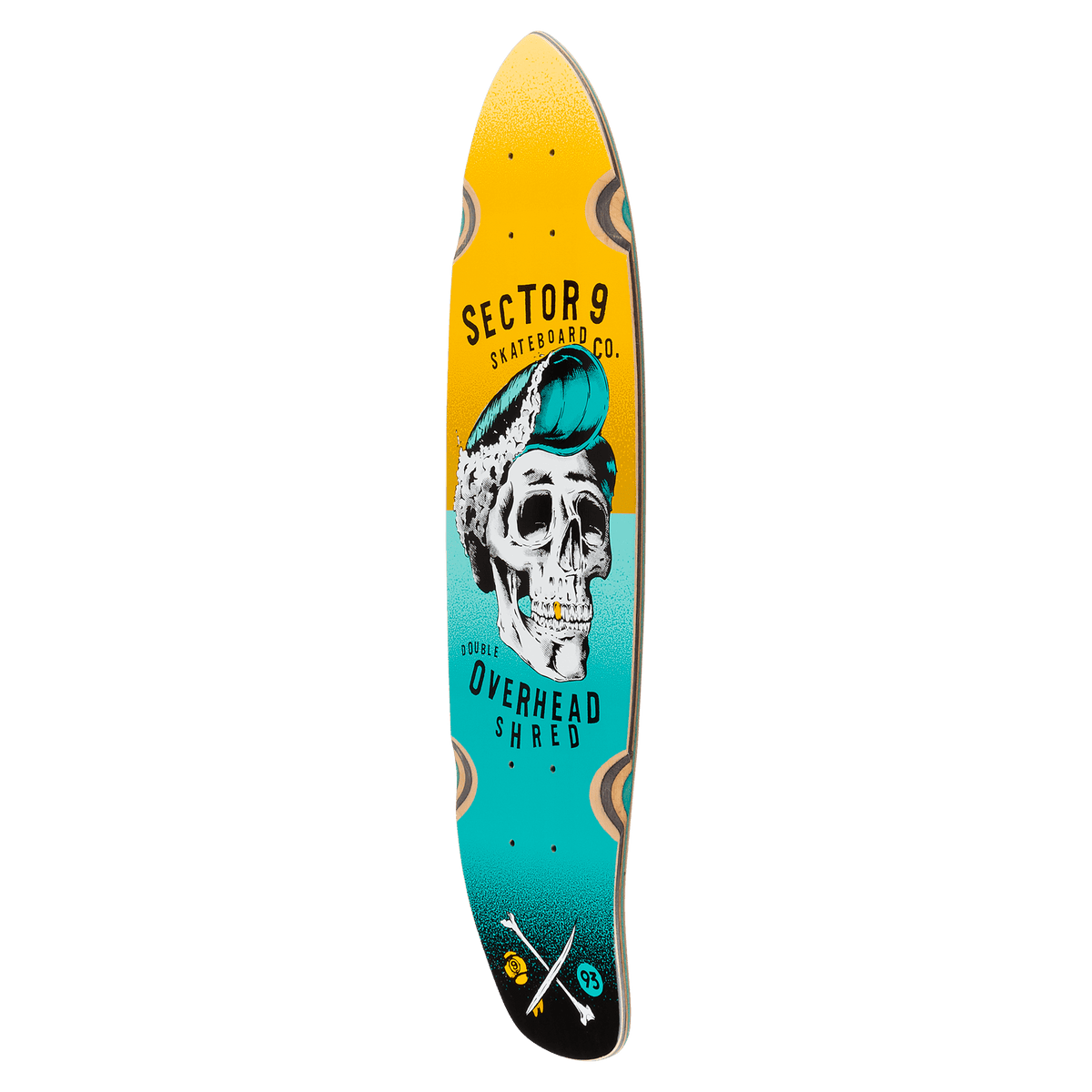 Sector 9 Hair Barrel Hopper, Yellow Mini Cruiser Complete
