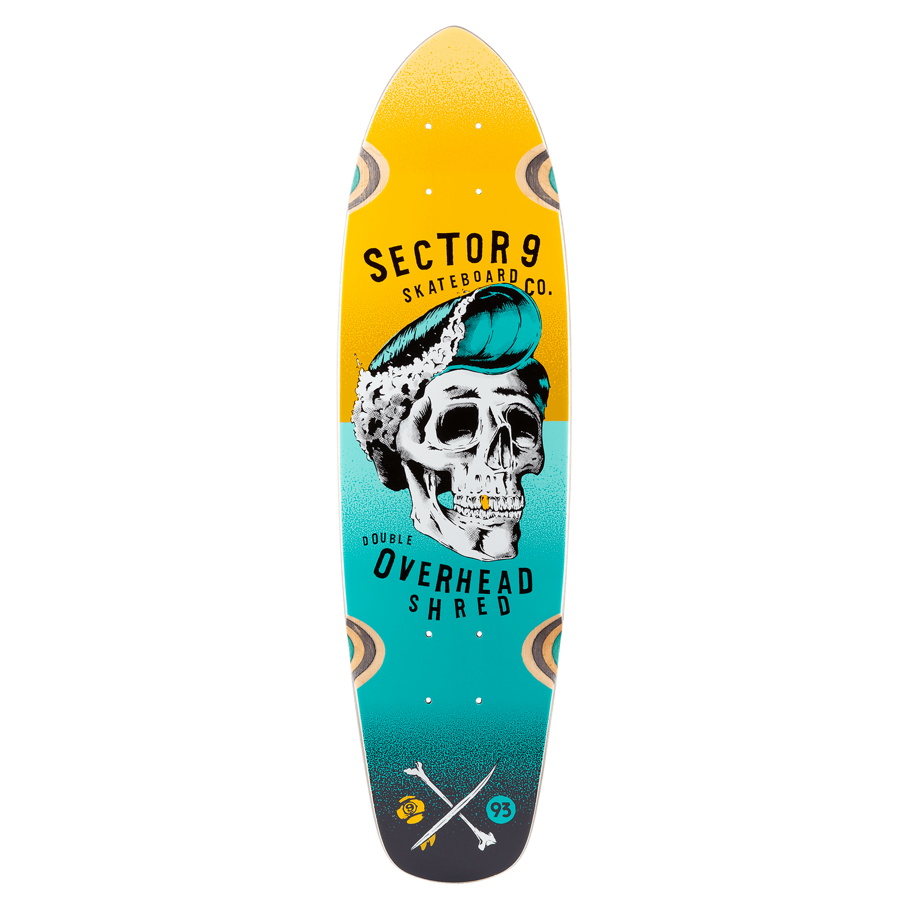 Sector 9 Hair Barrel Hopper, Yellow  Mini Cruiser Complete