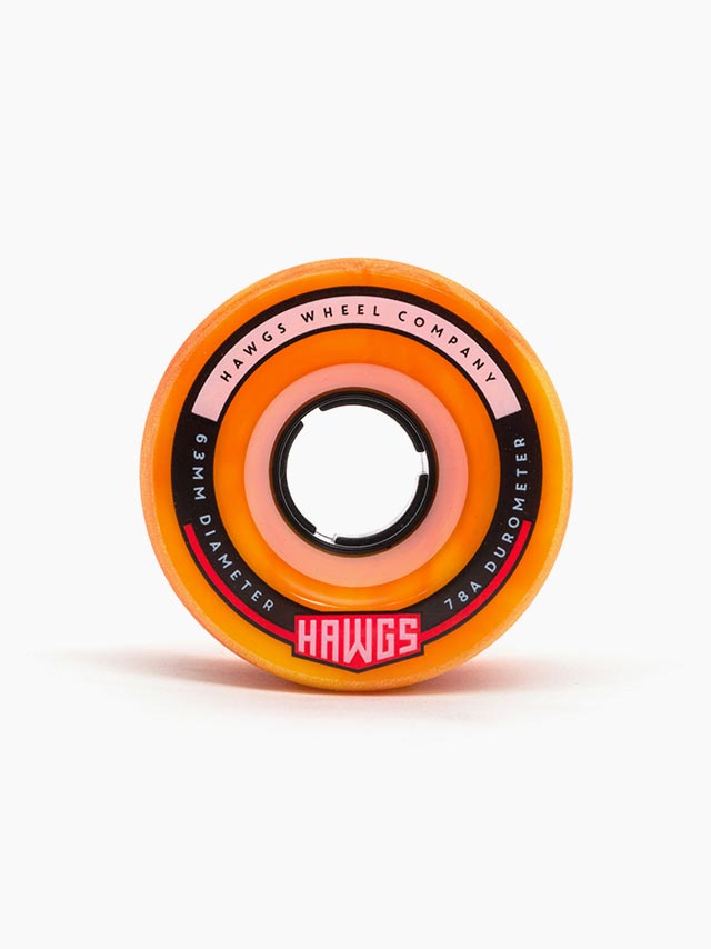 Landyachtz Fatty Hawgs Longboard Wheels, Orange/Yellow, 63mm