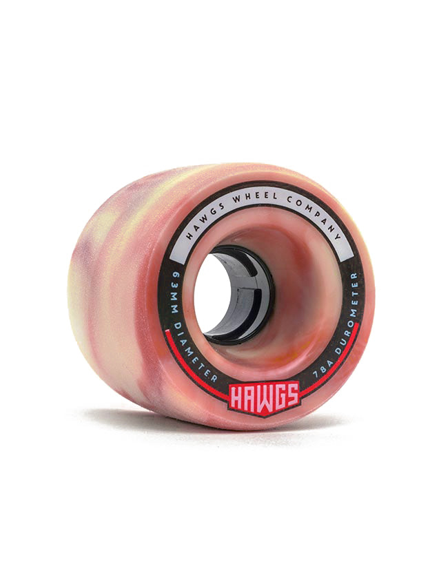 Landyachtz Fatty Hawgs Longboard Wheels, Pink/White, 63mm