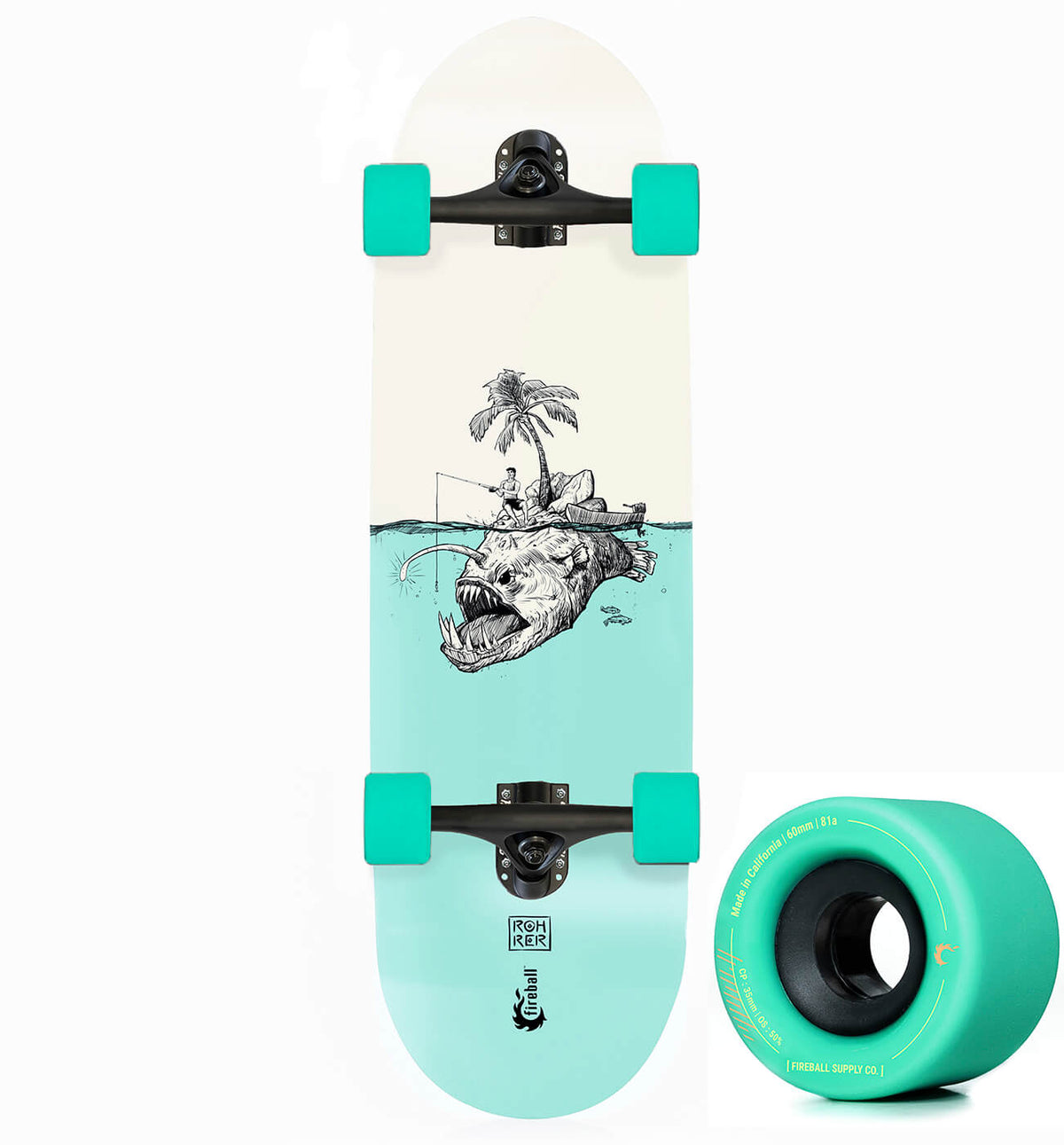 Fireball x Rohrer Mini Cruiser Artist Series Skateboard