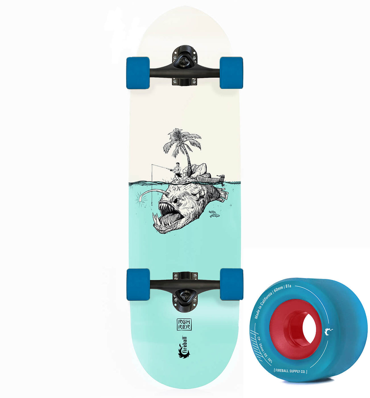 Fireball x Rohrer Mini Cruiser Artist Series Skateboard