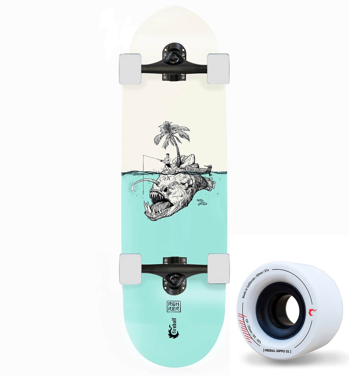 Fireball x Rohrer Mini Cruiser Artist Series Skateboard