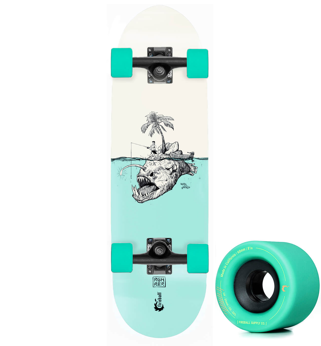 Fireball x Rohrer Mini Cruiser Artist Series Skateboard