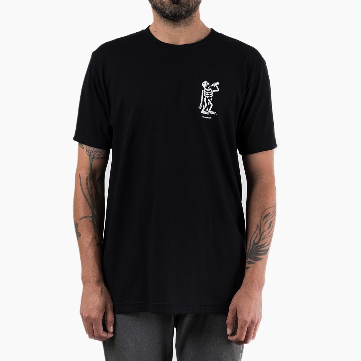 Landyachtz T-Shirt Thirsty Skeleton, Black