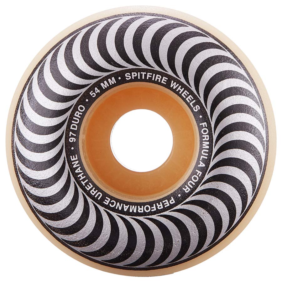 Spitfire Classic Swirl Formula Four Wheels, White/Silver, 54mm/99a