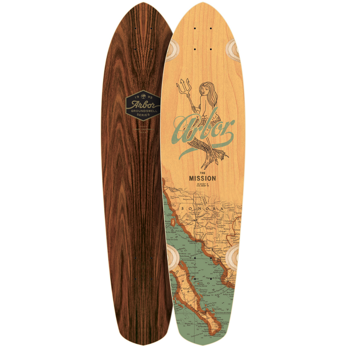 Arbor Mission Groundswell Longboard, Deck and Complete