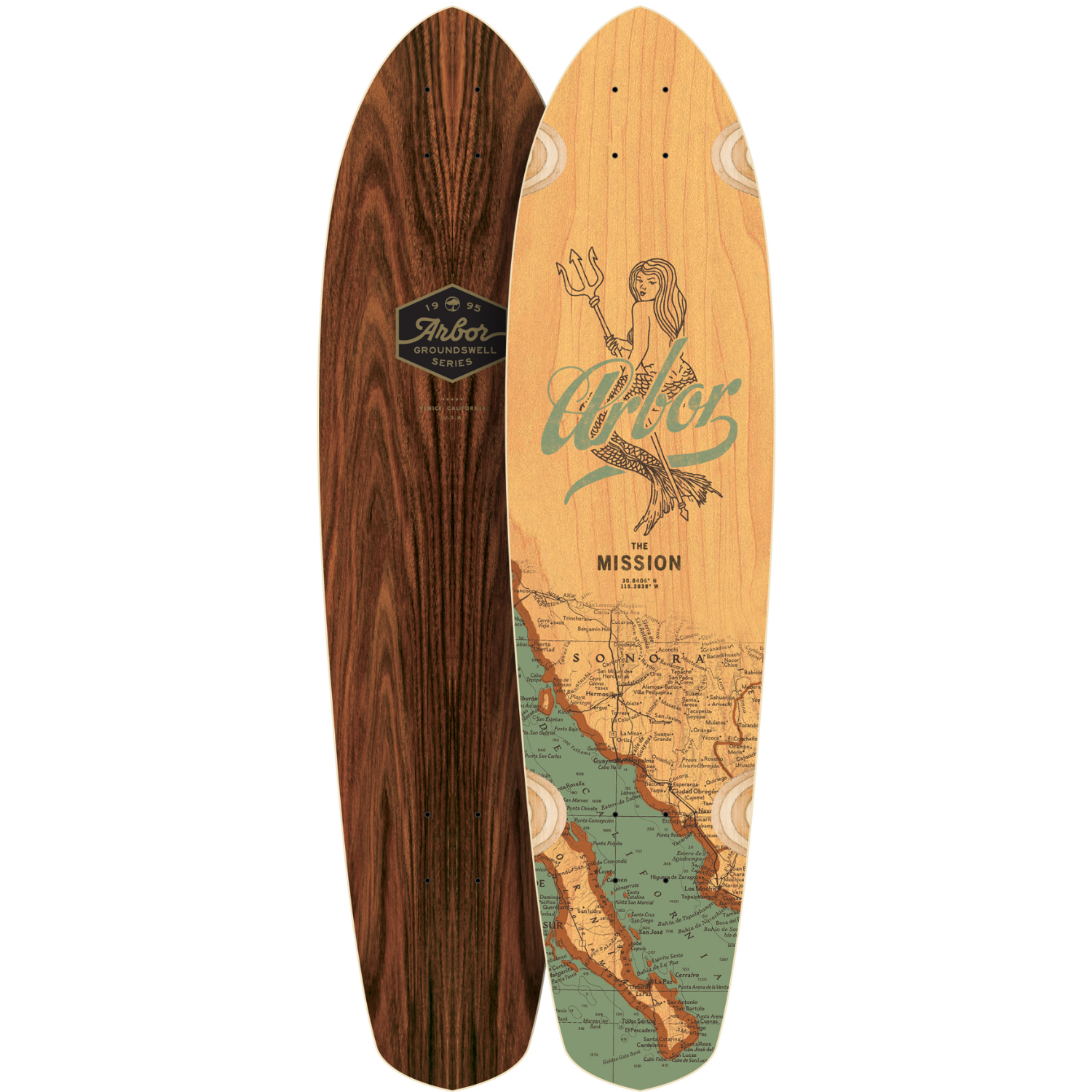 Arbor Mission Groundswell Longboard, Deck and Complete