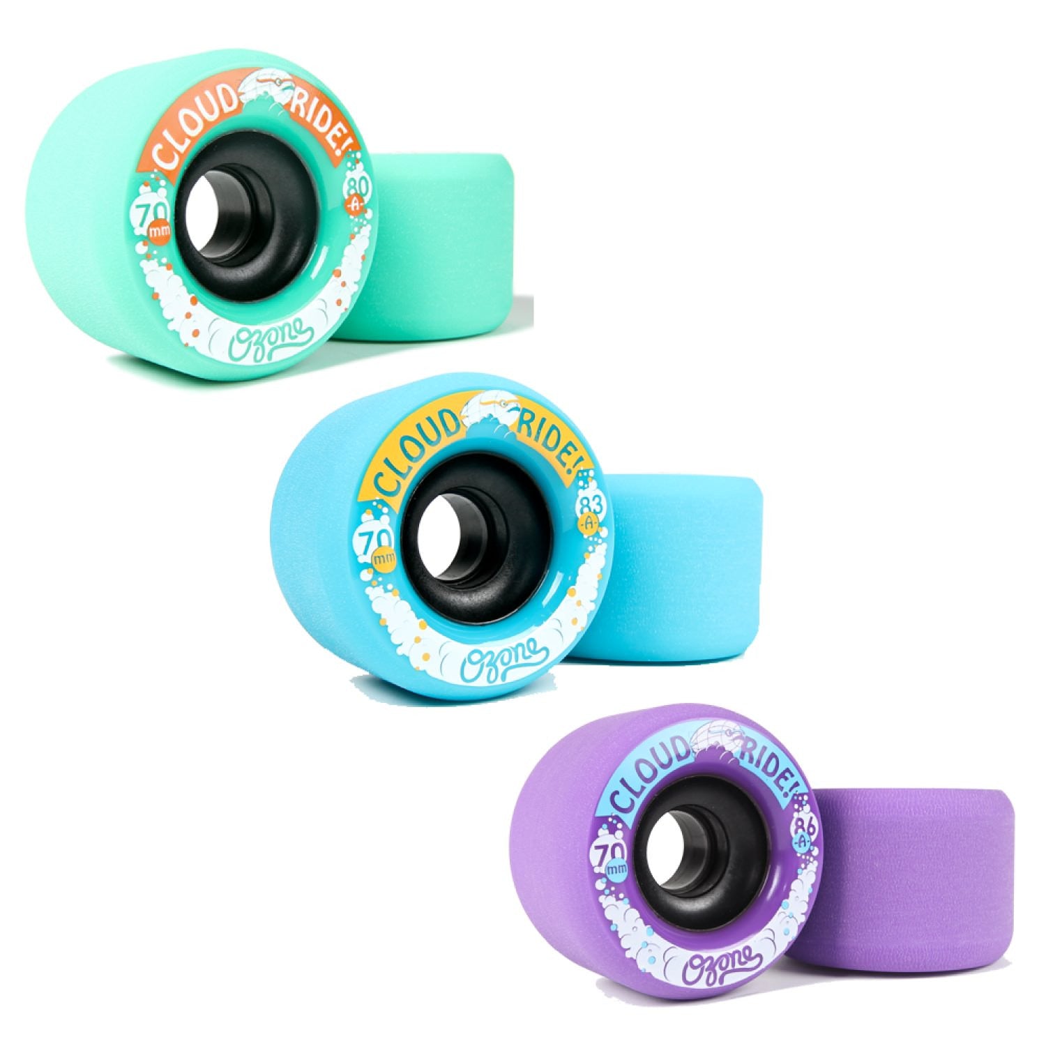 Cloud Ride Mini Ozone / Ozone Longboard Wheels, 65mm | 70mm