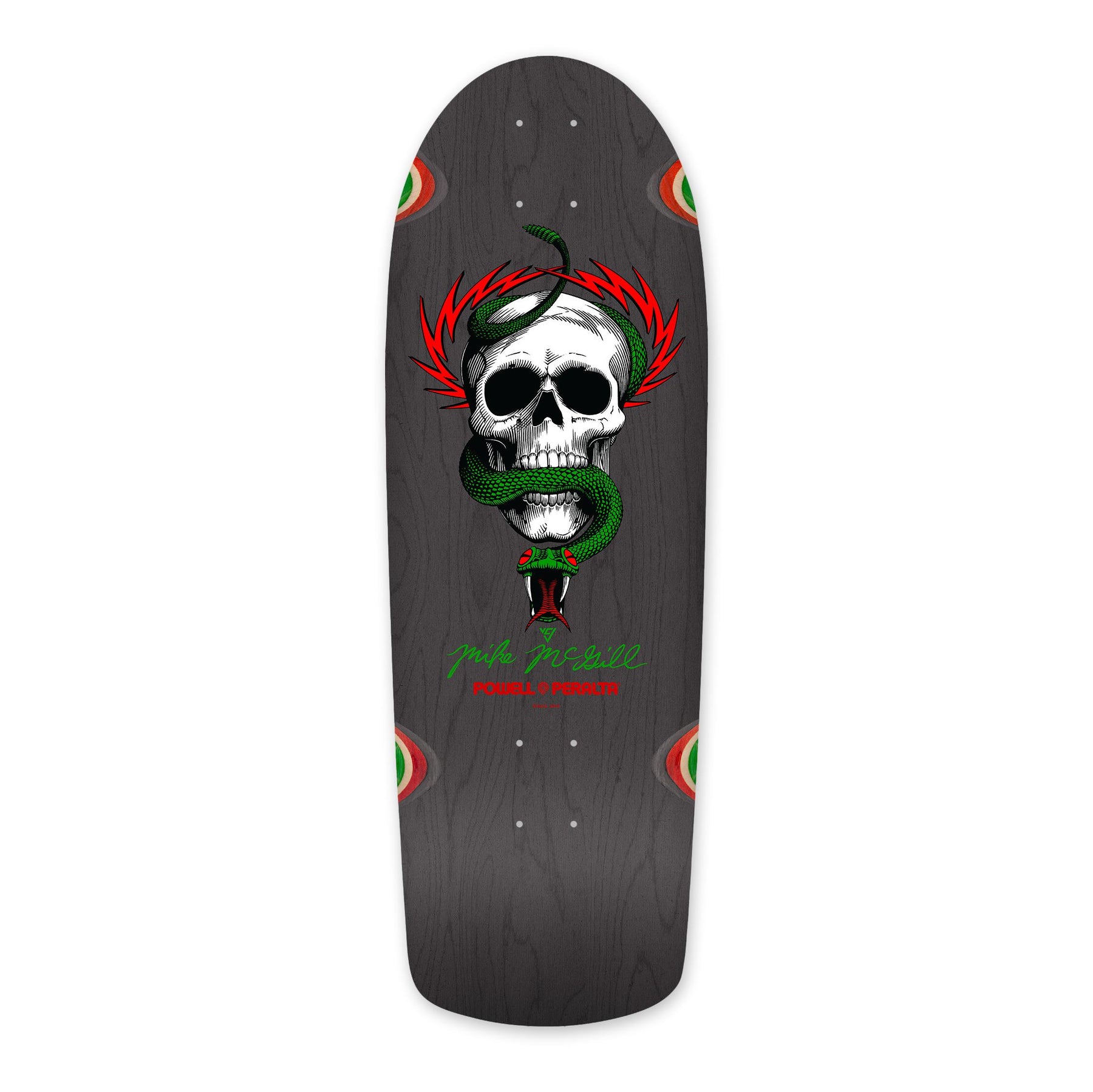 Powell Peralta Mike McGill Skull & Snake Skateboard Deck, Gray Stain, 10" x 30.125"