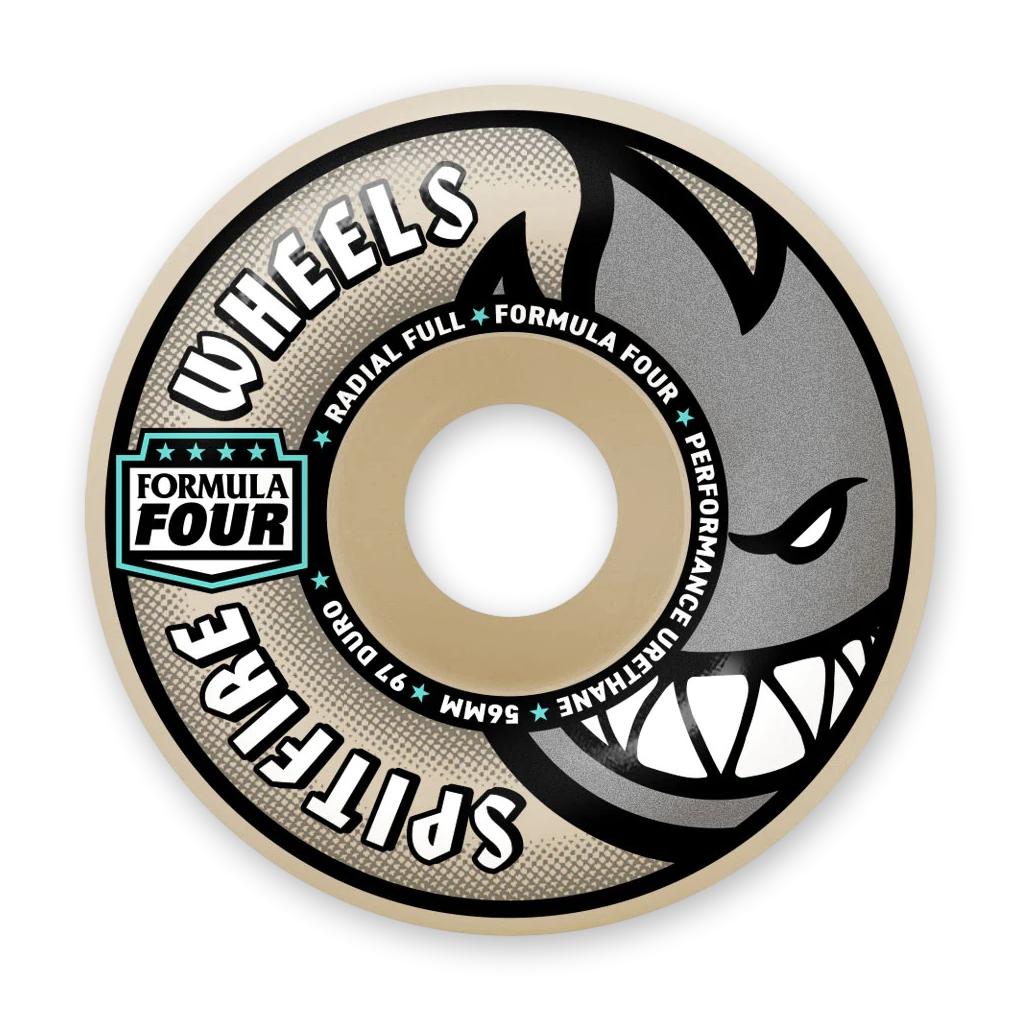 Spitfire Formula Four Radial Full Wheels, Silver, 54mm/97a