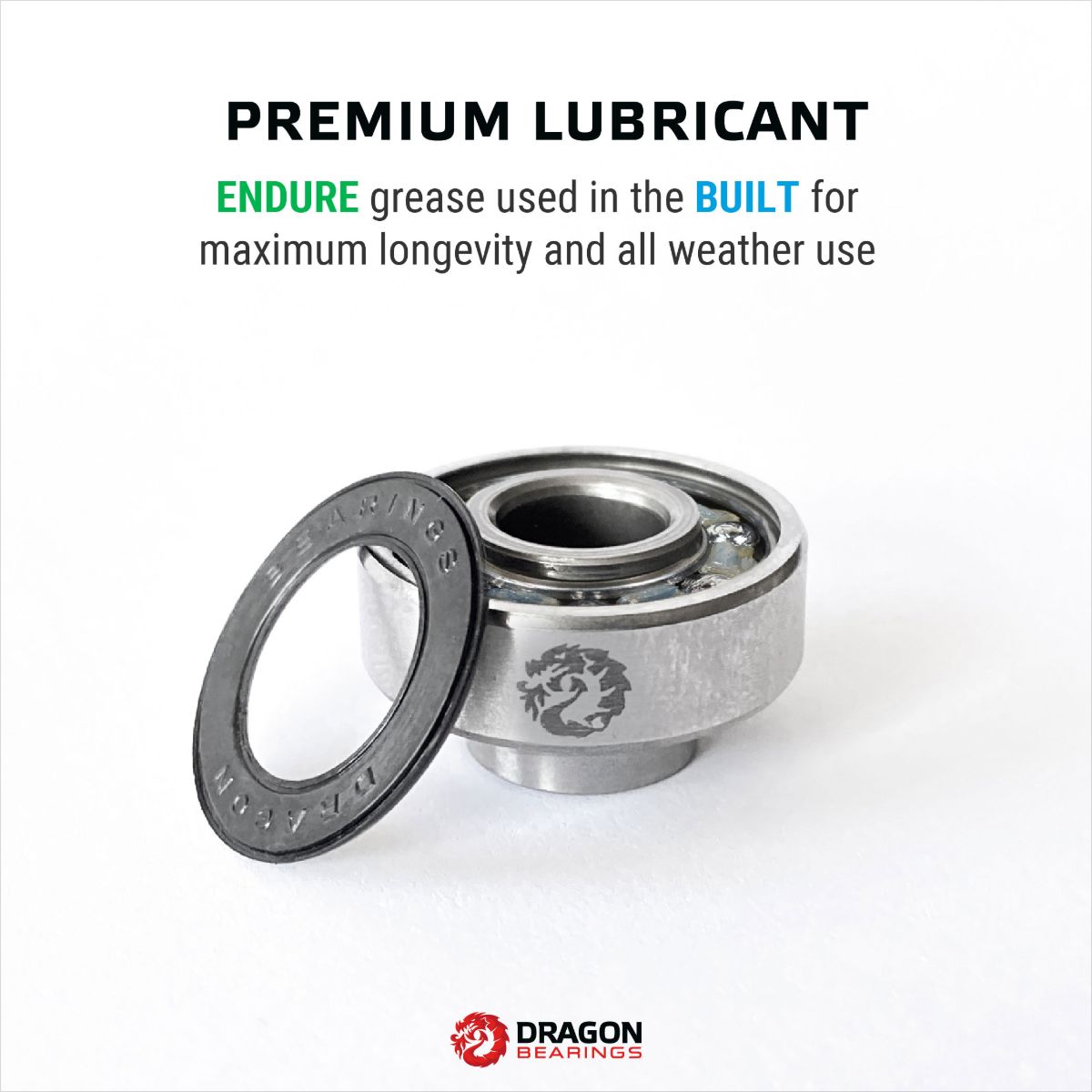 Fireball Dragon BUILT Skateboard Bearing, Single Bearing