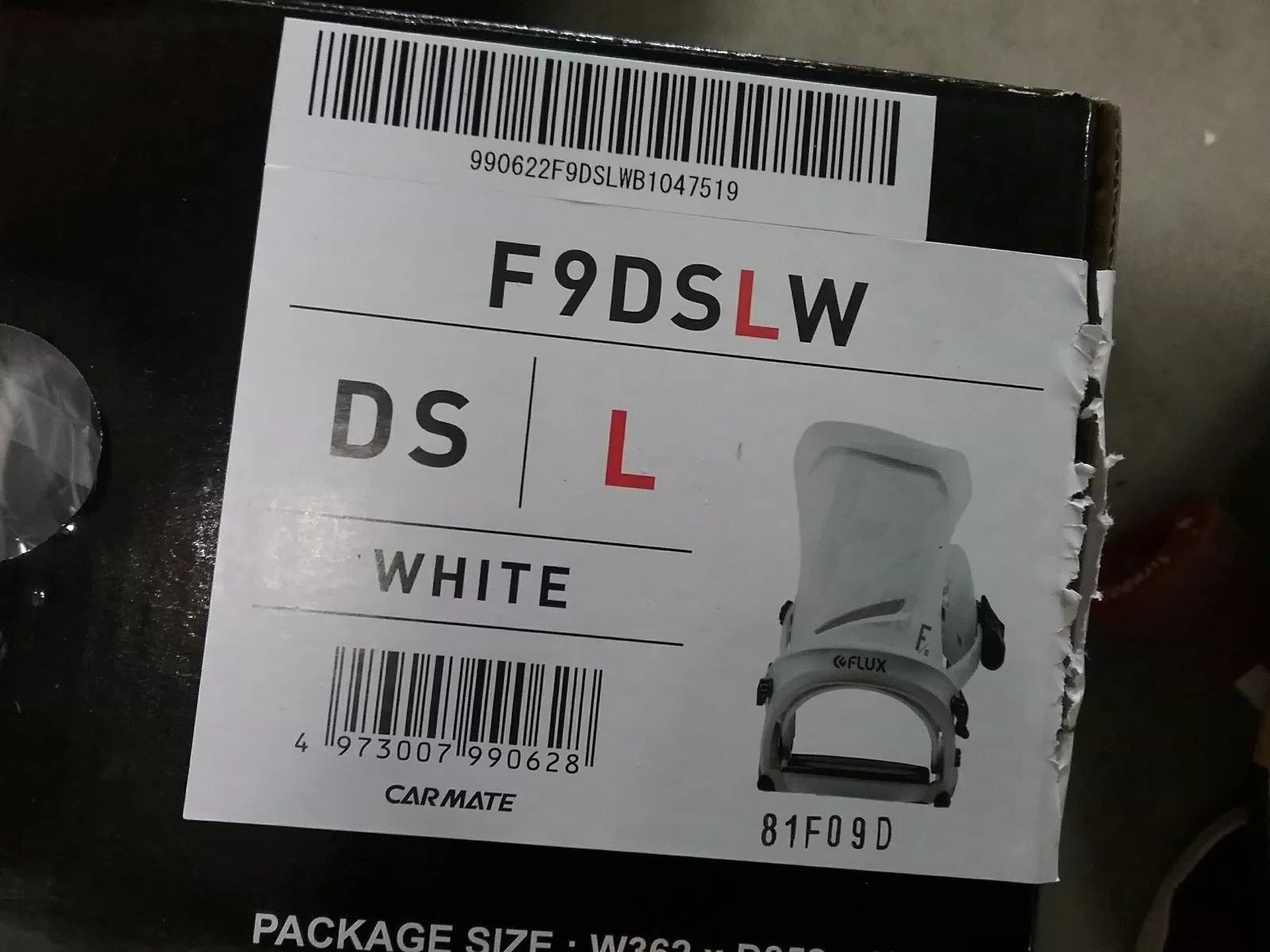 FLUX F9DSLW White Large DS Series Snowboard Bindings US 9-12 New Other