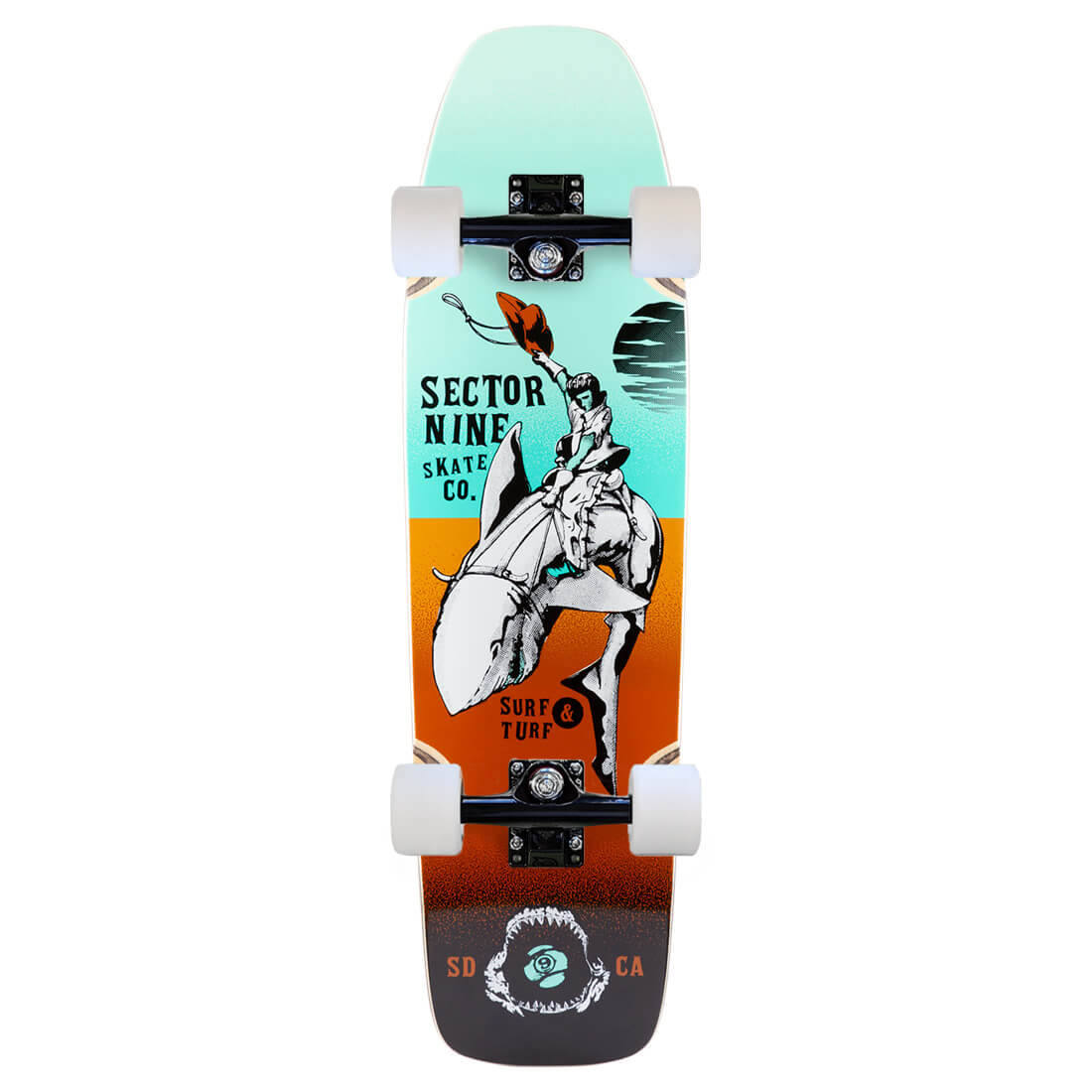 Sector 9 Gaucho 95, Teal Mini Cruiser Complete