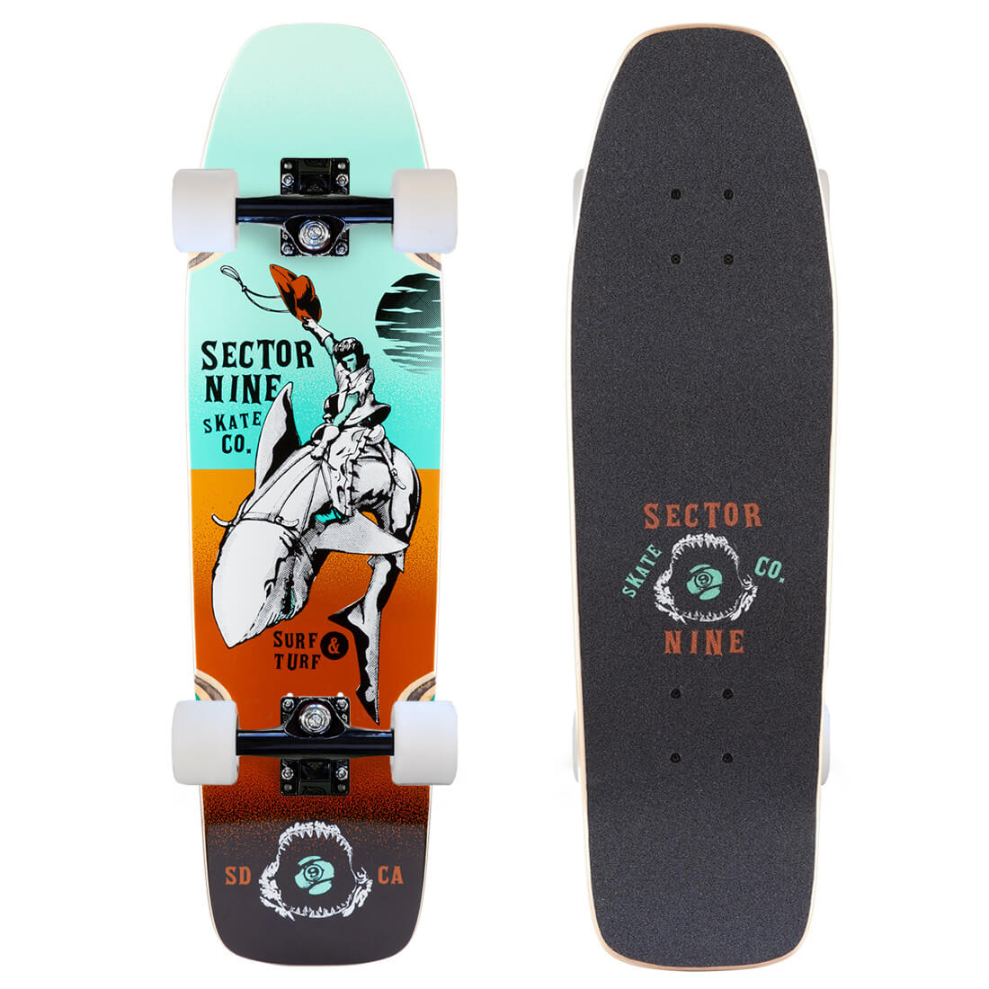 Sector 9 Gaucho 95, Teal Mini Cruiser Complete