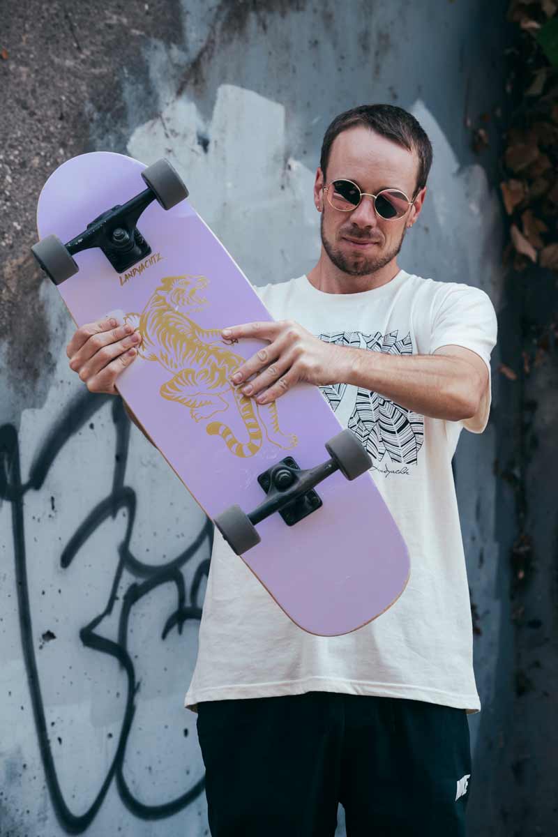 Landyachtz Tugboat Series Longboard Skateboard, UV Bengal Complete