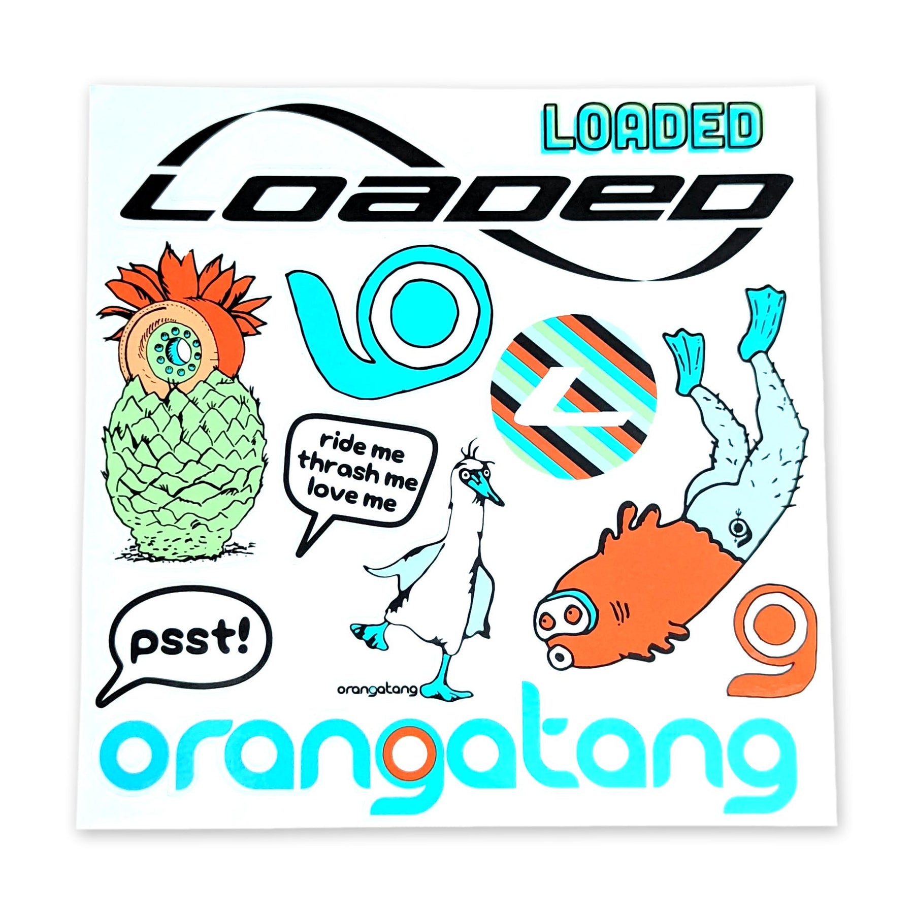 Loaded / Orangatang Sheet of Stickers