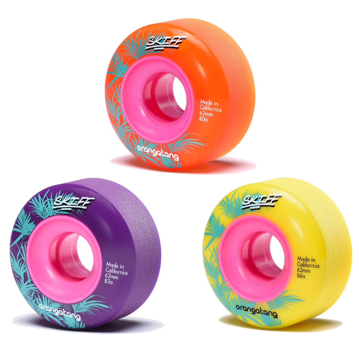 Orangatang Skiff Longboard Skateboard Wheels, 62mm