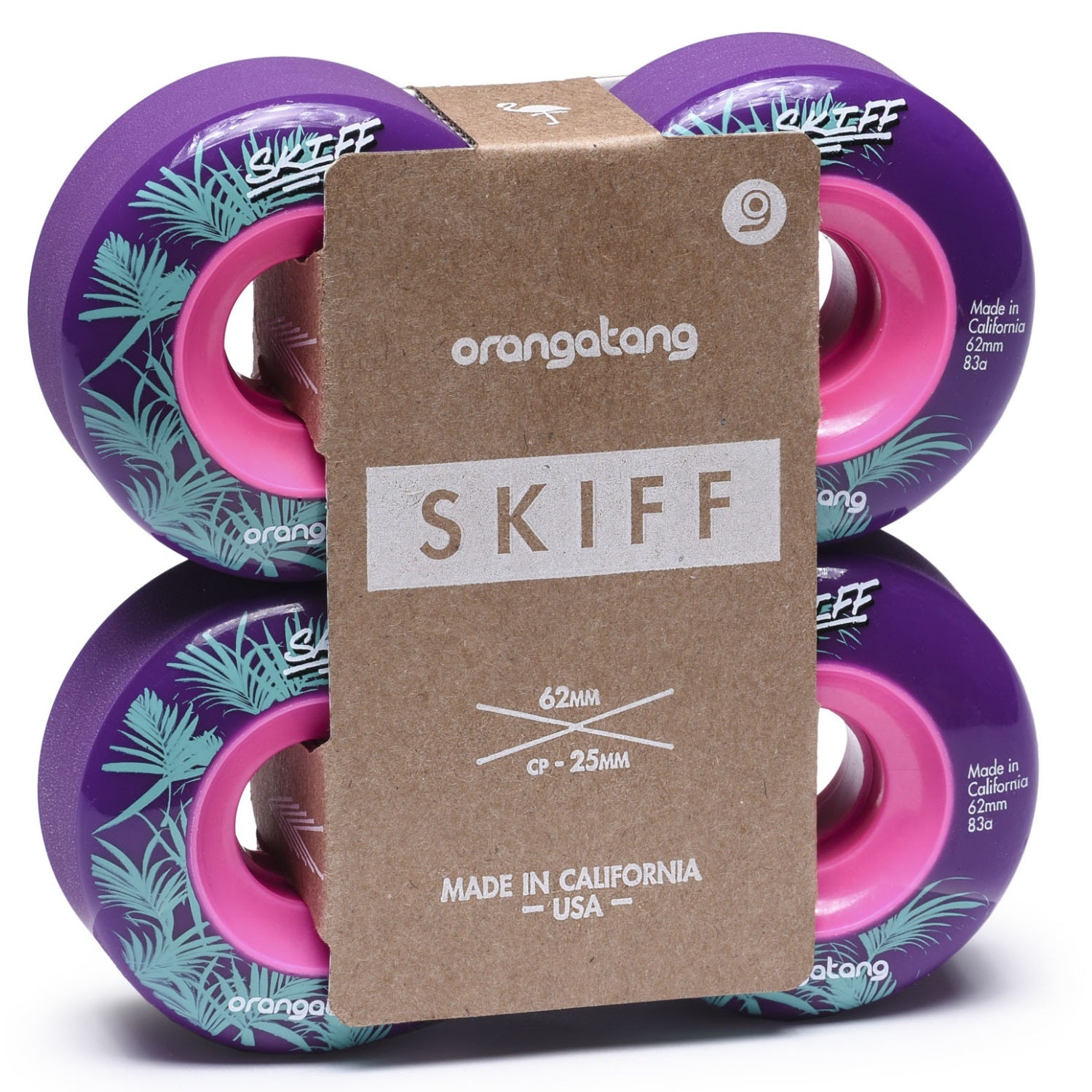 Orangatang Skiff Longboard Skateboard Wheels, 62mm