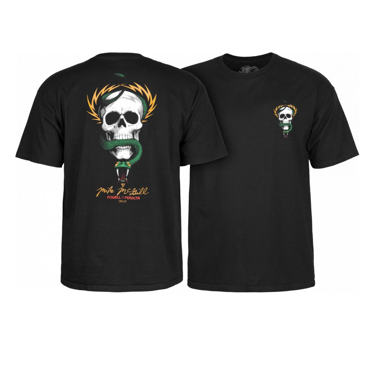 Powell-Peralta Classic Skateboard T-Shirt, McGill Skull & Snake