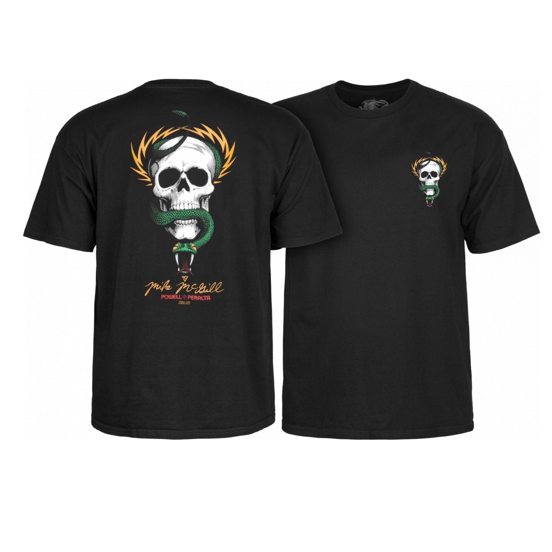 Powell-Peralta Classic Skateboard T-Shirt, McGill Skull & Snake