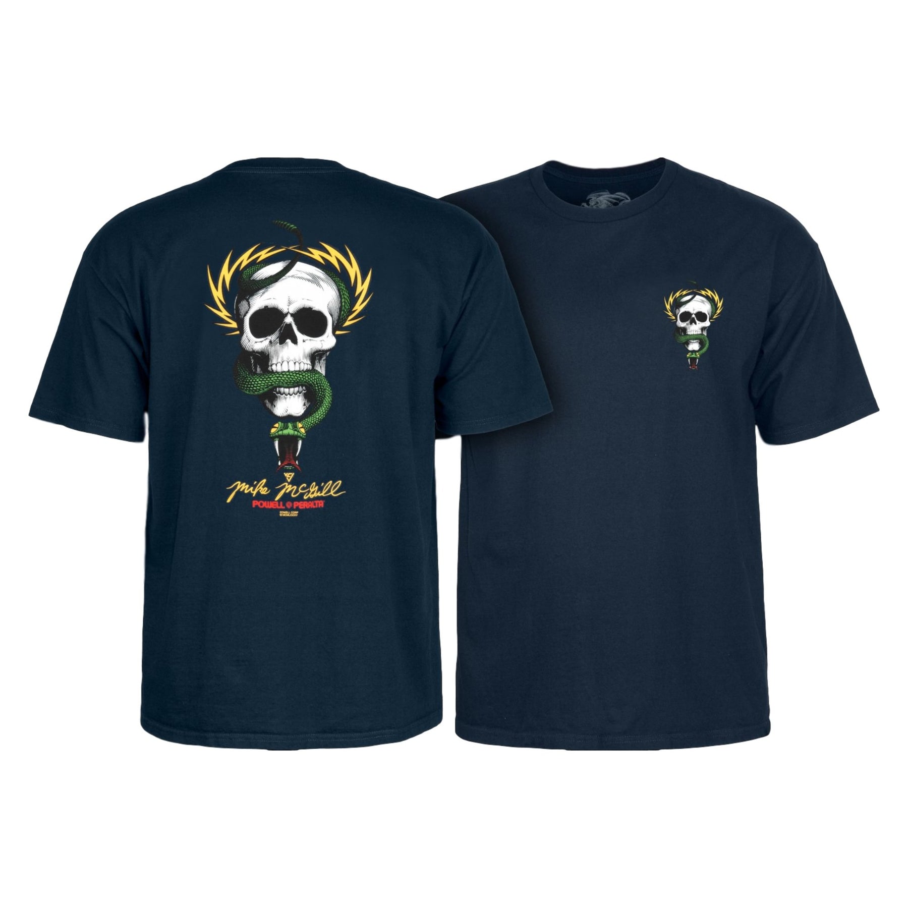 Powell-Peralta Classic Skateboard T-Shirt, McGill Skull & Snake