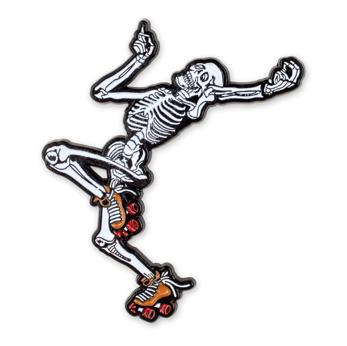 Rollerbones Dancing Skeleton Lapel Pin