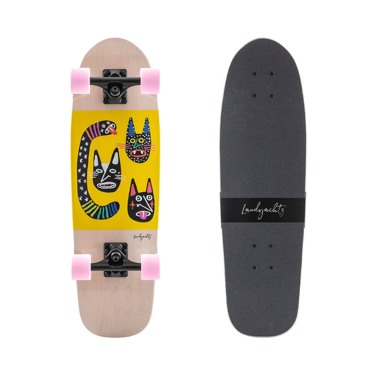 Landyachtz Dinghy 28" Complete, Blunt Wild Cats, Pink Wheel