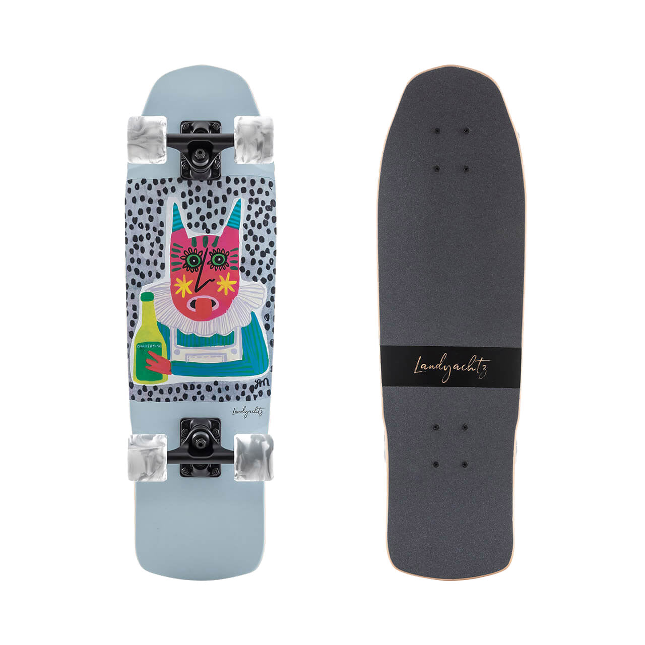 Landyachtz Dinghy Series Skateboard, Shape 9 Chartreuse Complete
